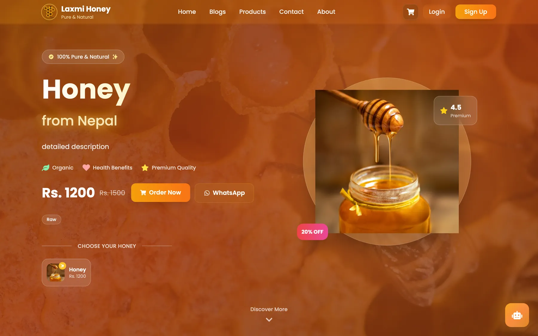 Laxmi Honey Industry website