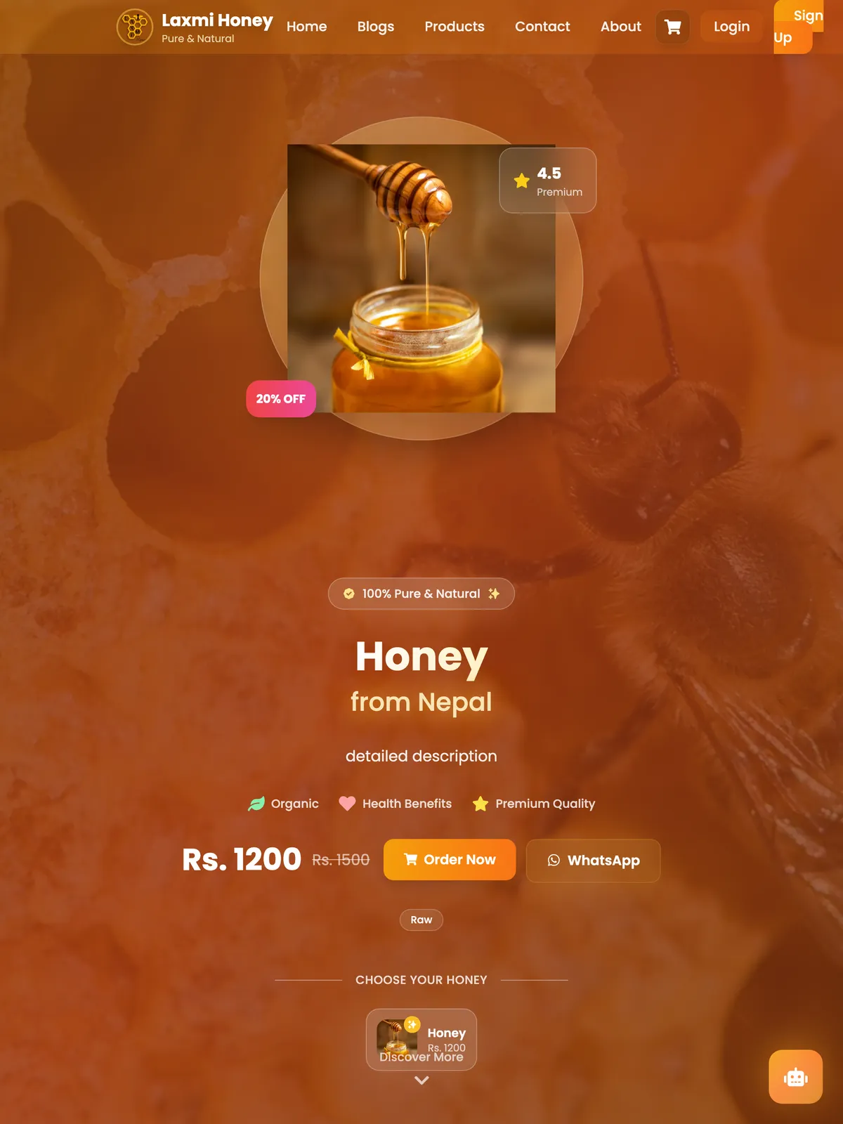 Laxmi Honey Industry website